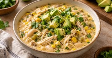 Creamy White Chicken Chili for Cozy Weeknights served fresh with the ingredients described in the recipe